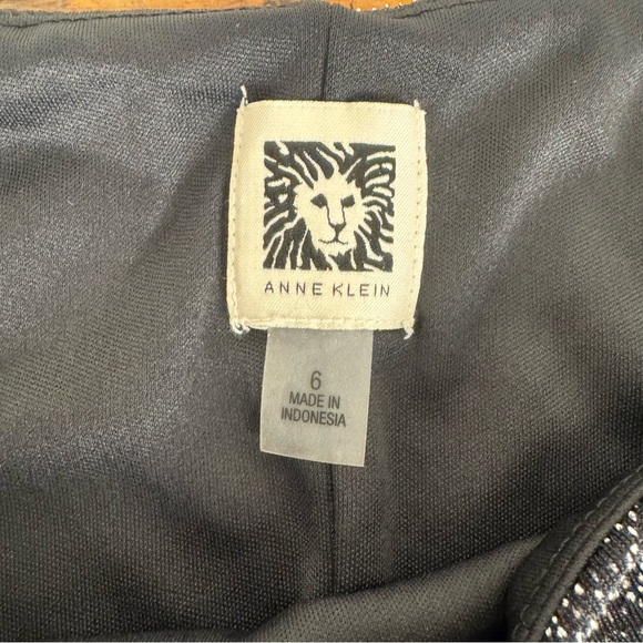 Anne Klein Black Metallic Geometric Sheath Dress Women’s Size 6 - Picture 2 of 8